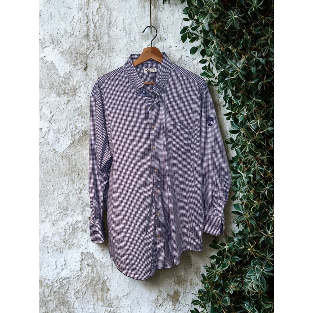 Peter Millar Oak Tree National Shirt L Crown Sport Summer Comfort Blue Check